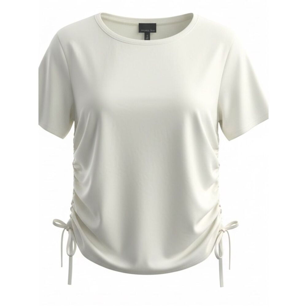 Olivia Rae - Short sleeve side cinch top. Size: XL Color: White